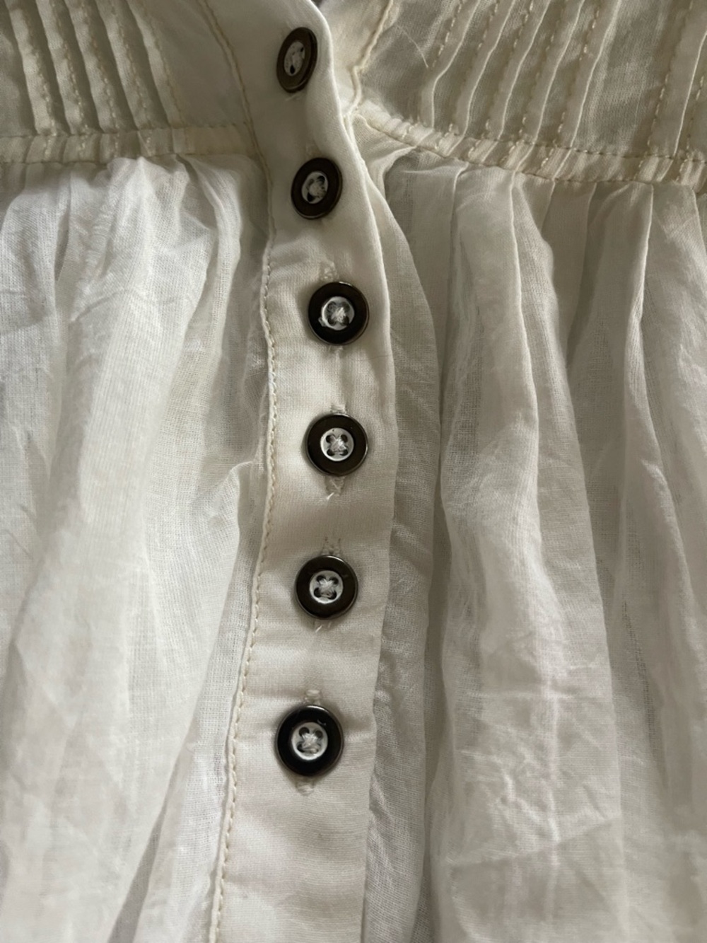 Free People We the Free Billowy cotton Tunic Top Creamy White Large - Picture 7 of 12